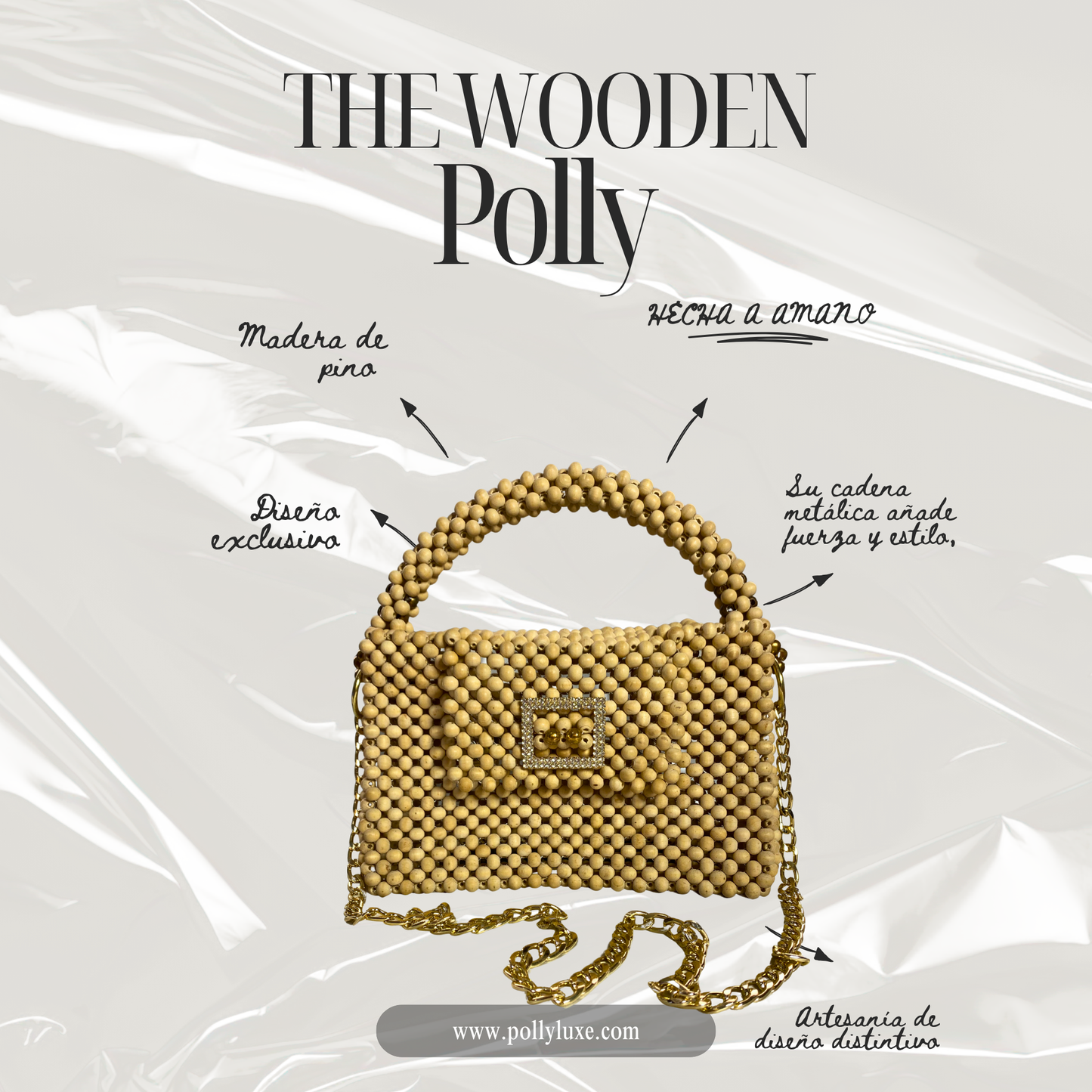 Cartera de Perlas de Madera Street Woods