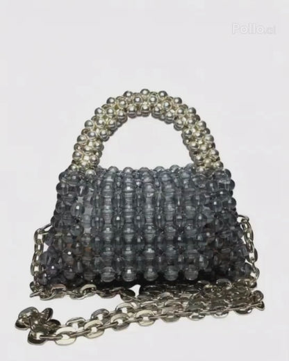 Cartera de Acrilico y Perlas Metalicas Loud Luxury